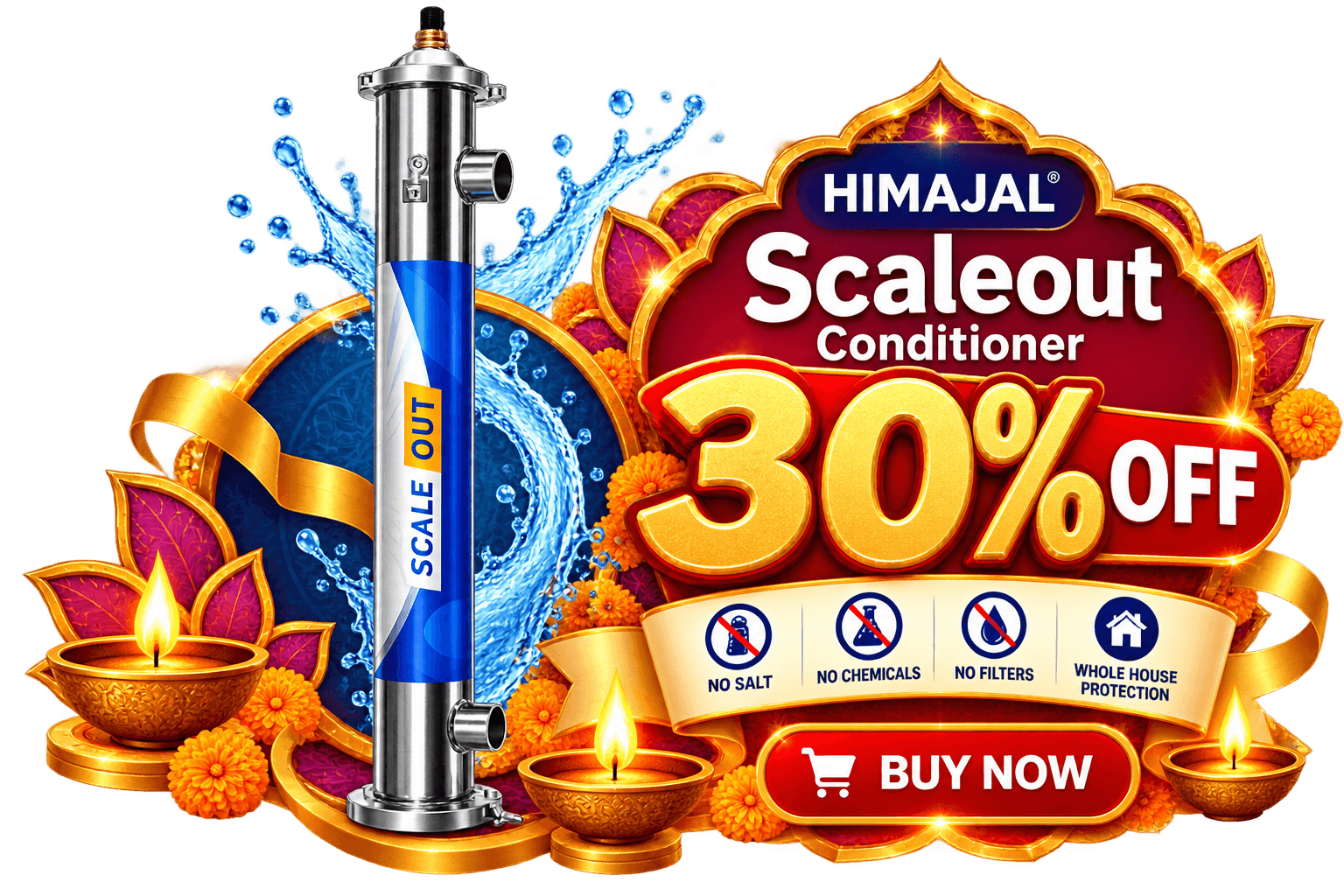 ScaleOut Water Conditioner — 30% off in the HIMAJAL Dasara Deepavali Sale